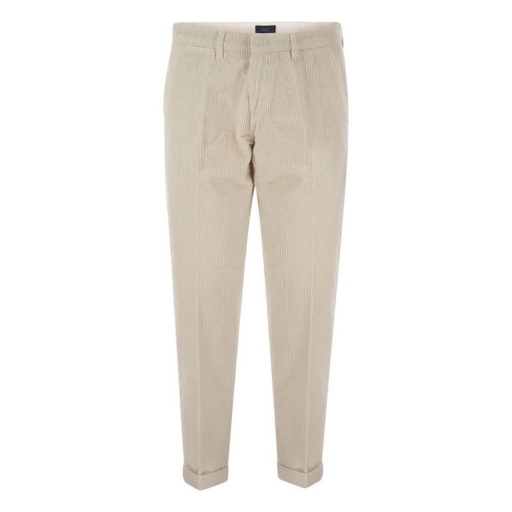 FAY Men's Corduroy Pleated Trousers Men IVORY Pants